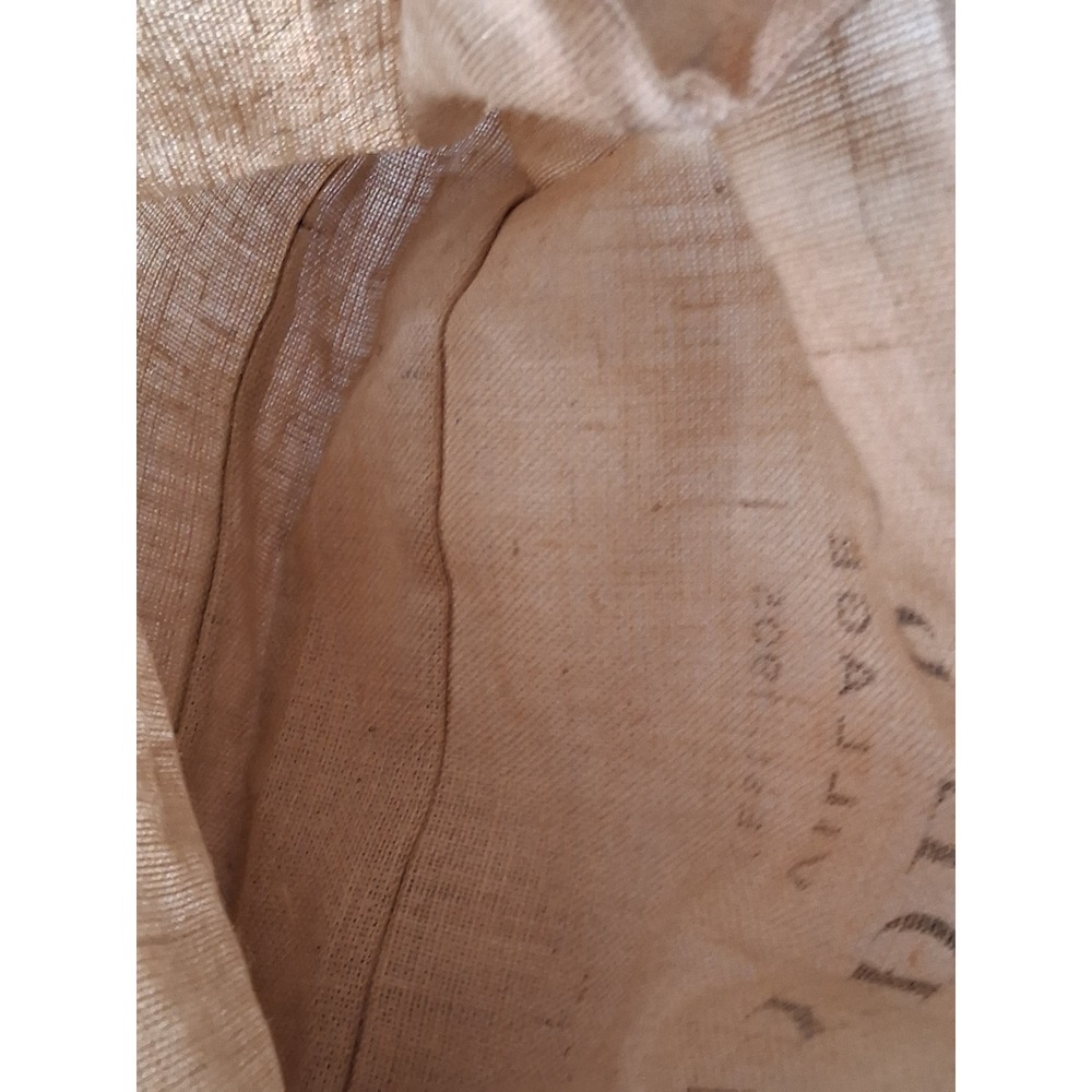 Hyde Park Village Burlap Jute Tote Bag Tan Brown Market Shopper Bag Est 1905 - Picture 3 of 7